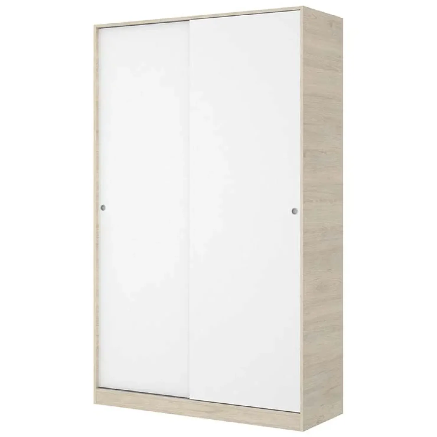 Garnero Arredamenti Armadio 120x204h cm 2 ante scorrevoli rovere bianco lucido Royal Bianco Lucido - Rovere