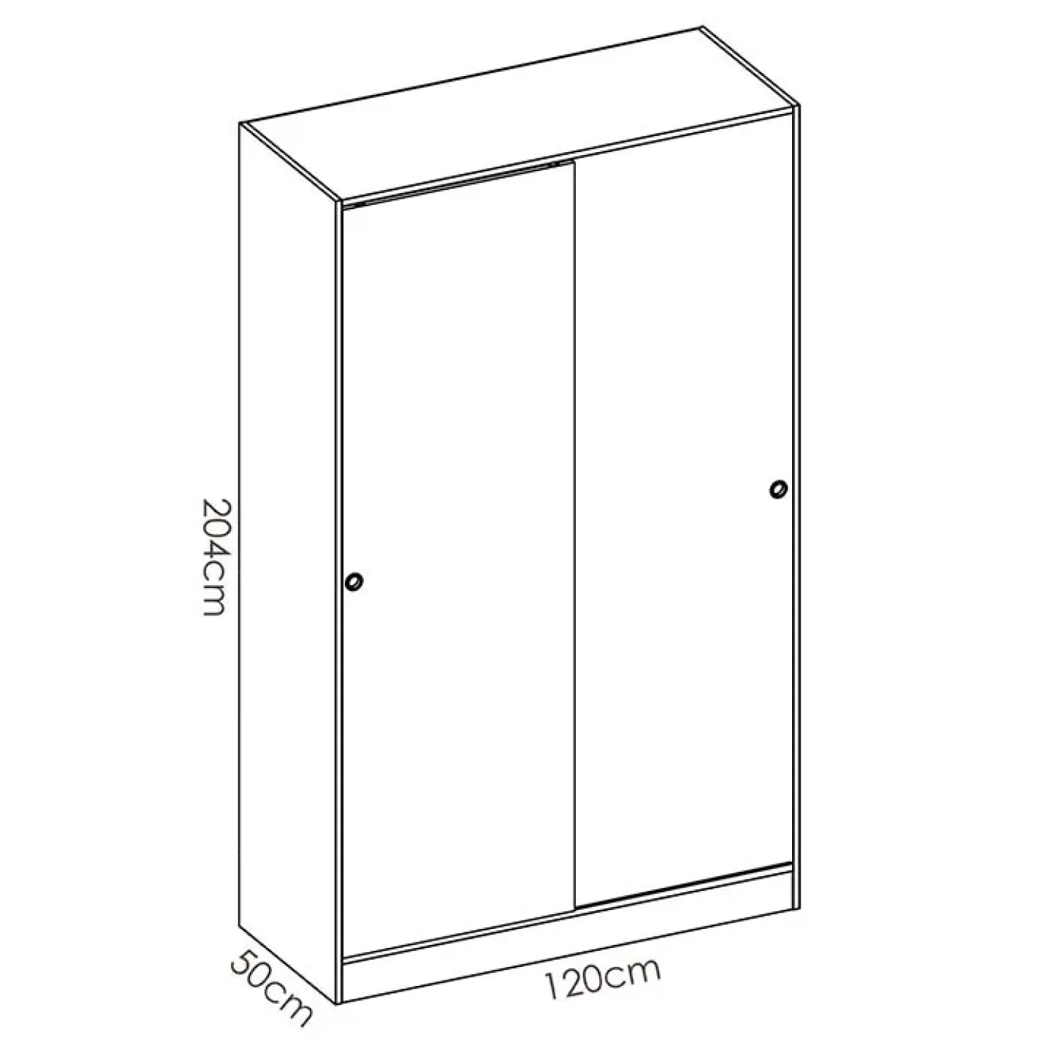 Garnero Arredamenti Armadio 120x204h cm 2 ante scorrevoli rovere bianco lucido Royal Bianco Lucido - Rovere