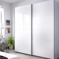 Garnero Arredamenti Armadio 180x204h cm 2 ante scorrevoli bianco lucido Royal