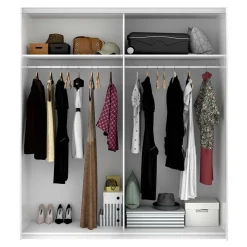 Garnero Arredamenti Armadio 180x204h cm 2 ante scorrevoli bianco lucido Royal