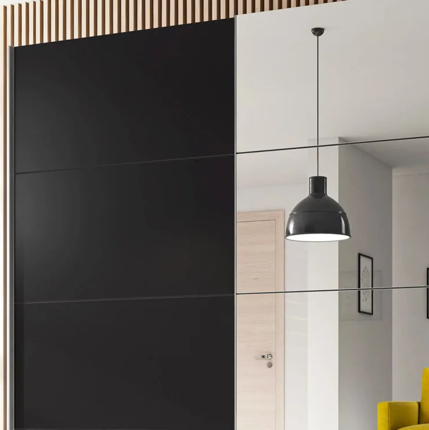 Garnero Arredamenti Armadio 221x210h cm 2 ante scorrevoli Pascal Gihome® Nero Opaco Online