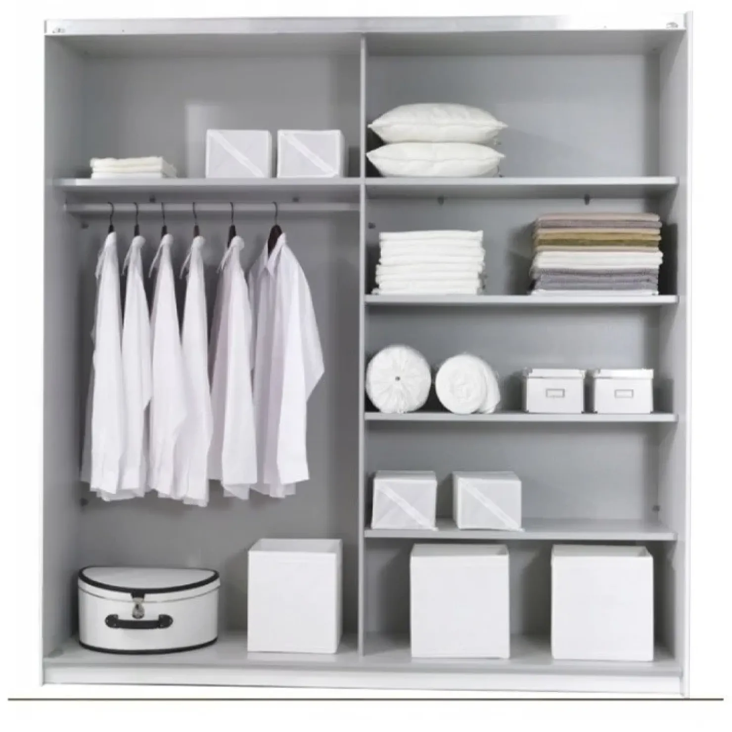 Garnero Arredamenti Armadio 221x210h cm 2 ante scorrevoli con specchio bianco Pascal Gihome® Bianco Opaco Sale