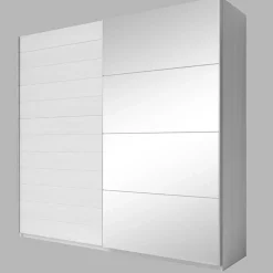 Garnero Arredamenti Armadio 200x210h cm 2 ante scorrevoli con specchio Cortina Gihome® Bianco Frassinato