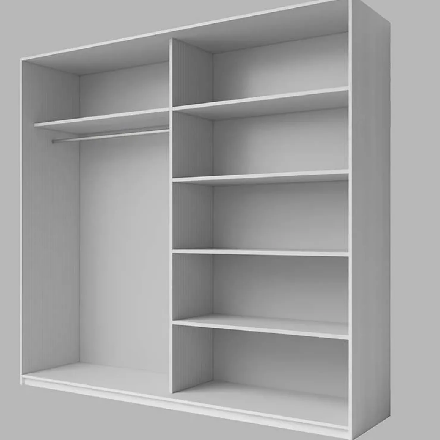 Garnero Arredamenti Armadio 200x210h cm 2 ante scorrevoli con specchio Cortina Gihome® Bianco Frassinato