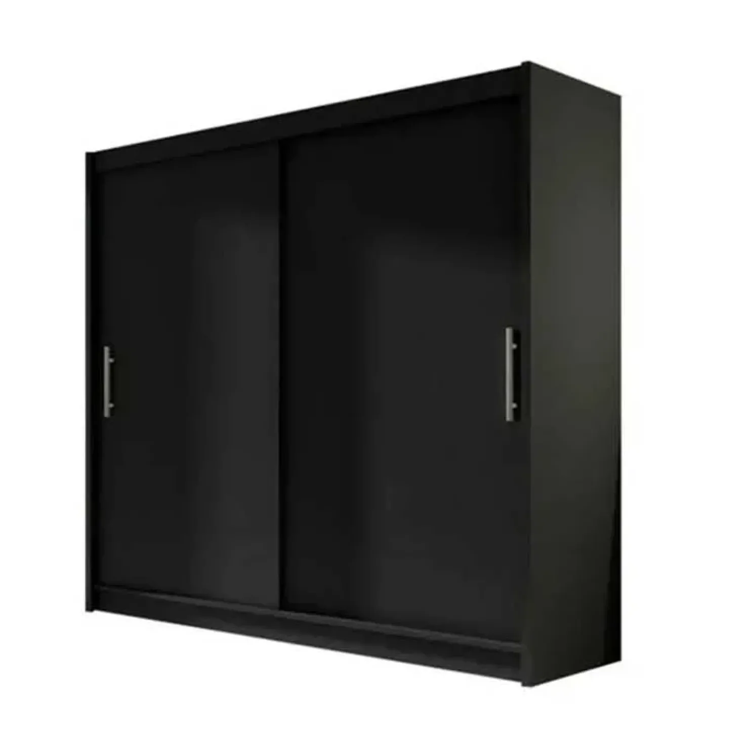 Garnero Arredamenti Armadio 180x215h cm 2 ante scorrevoli design moderno nero Aisha Nero Opaco New