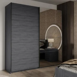 Garnero Arredamenti Armadio 200x210h cm 2 ante scorrevoli con specchio Cortina Gihome® Ossido Clearance