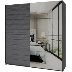 Garnero Arredamenti Armadio 200x210h cm 2 ante scorrevoli con specchio Cortina Gihome® Ossido Clearance