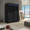 Garnero Arredamenti Armadio 120x200h cm 2 ante scorrevoli nero con led Tancredi Discount