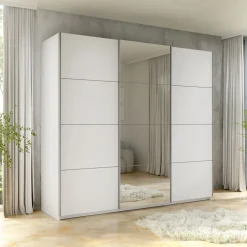 Garnero Arredamenti Armadio 250x210h cm 3 ante scorrevoli con specchio bianco Lilly Outlet