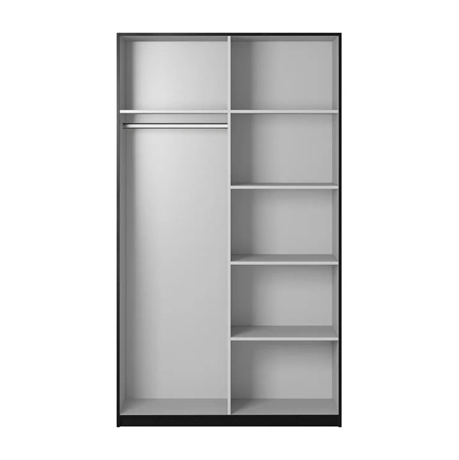 Garnero Arredamenti Armadio 150x210h cm 2 ante scorrevoli con specchio Pascal Gihome® Nero Opaco Hot