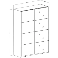 Garnero Arredamenti Armadio 150x210h cm 2 ante scorrevoli con specchio Pascal Gihome® Nero Opaco Hot