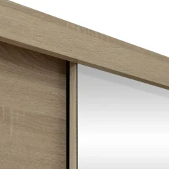 Garnero Arredamenti Armadio 200x215h cm 2 ante scorrevoli con specchio rovere sonoma bianco opaco Silven Rovere sonoma - Bianco opaco Clearance