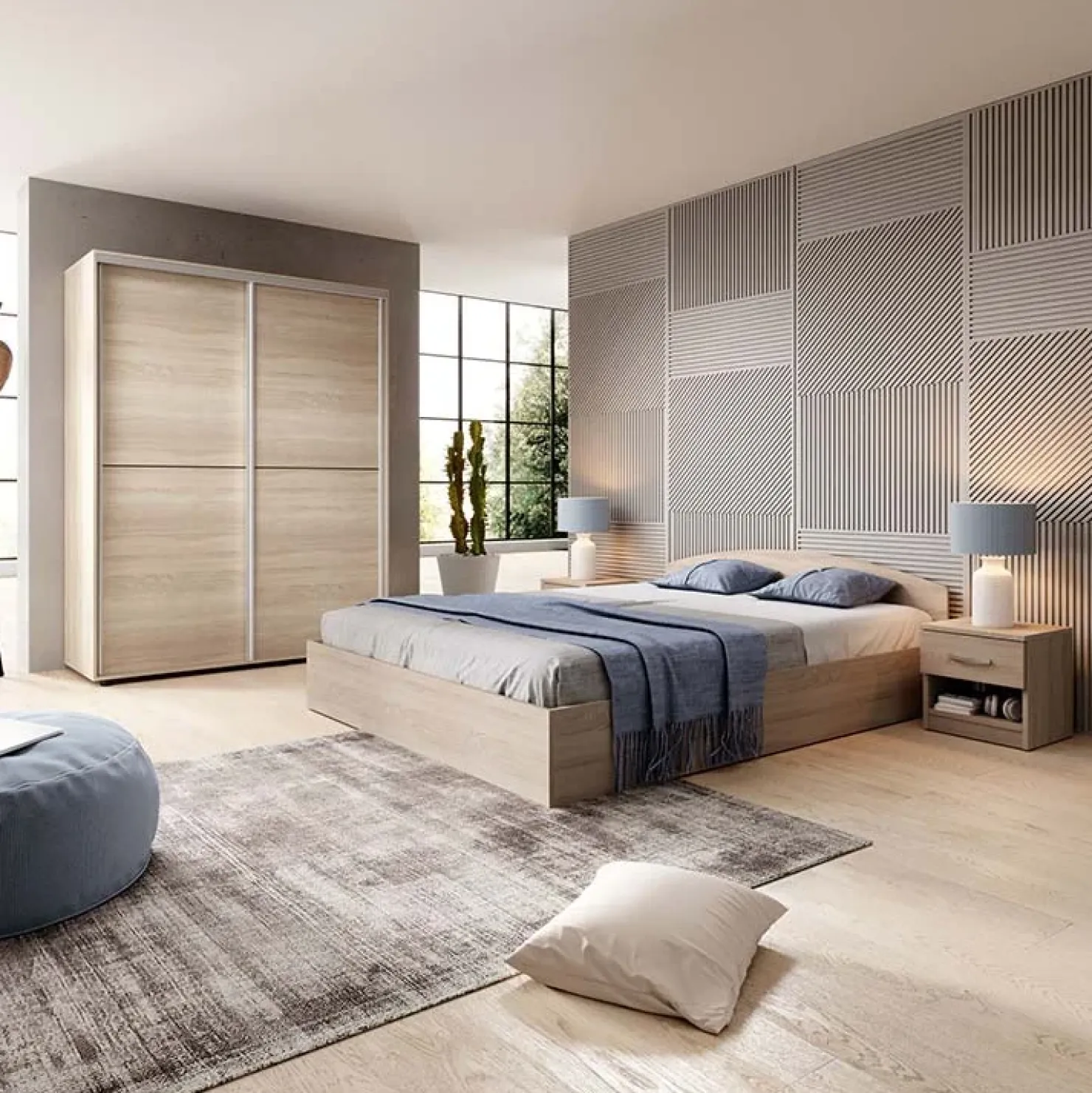 Garnero Arredamenti Armadio 150x200h cm 2 ante scorrevoli moderno Roma Rovere Best