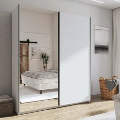 Garnero Arredamenti Armadio 180x219h cm 2 ante scorrevoli moderno Caracas Bianco Frassinato Online