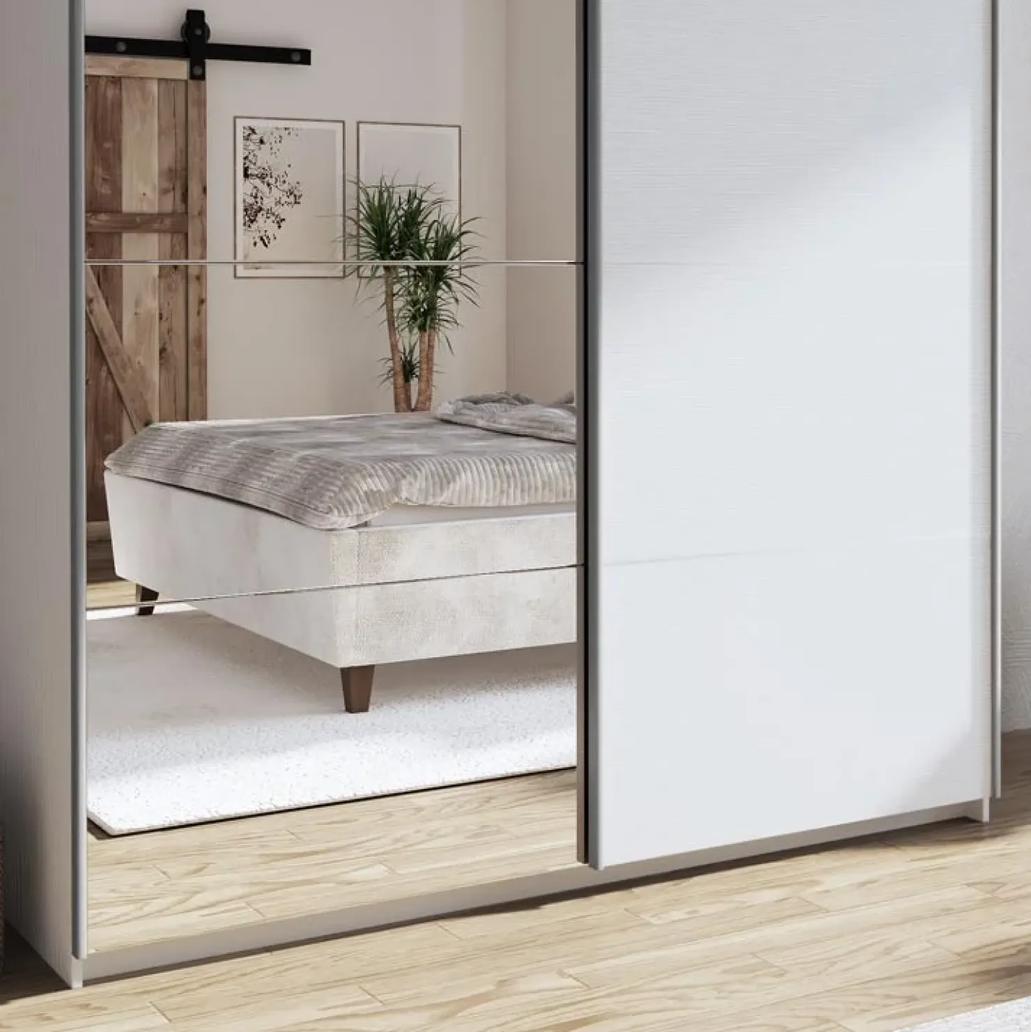 Garnero Arredamenti Armadio 180x219h cm 2 ante scorrevoli moderno Caracas Bianco Frassinato Online