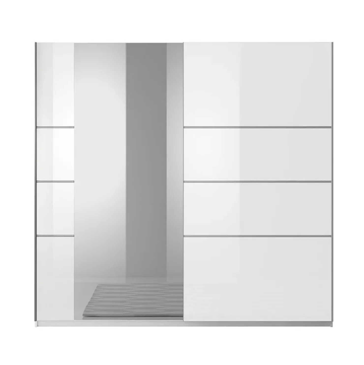 Garnero Arredamenti Armadio 200x210h cm 2 ante scorrevoli con specchio bianco lucido Marcus Gihome® Online