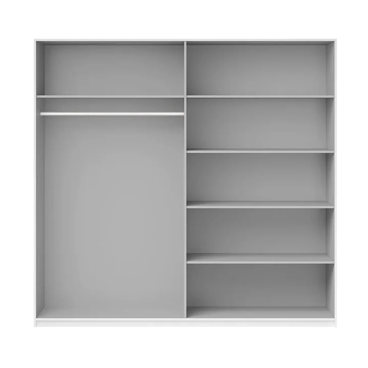 Garnero Arredamenti Armadio 200x210h cm 2 ante scorrevoli con specchio bianco lucido Marcus Gihome® Online