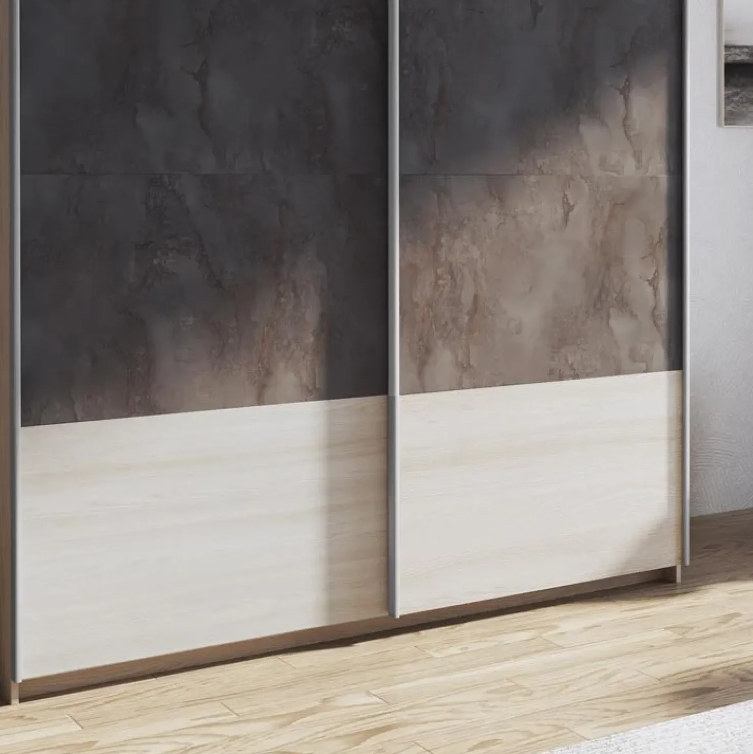 Garnero Arredamenti Armadio 180x219h cm 2 ante scorrevoli rovere chiaro ossido Mosca Rovere - Ossido Online