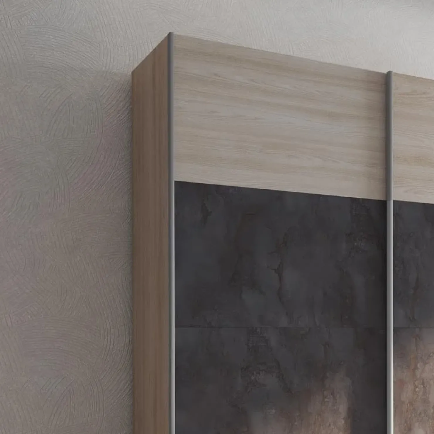 Garnero Arredamenti Armadio 180x219h cm 2 ante scorrevoli rovere chiaro ossido Mosca Rovere - Ossido Online