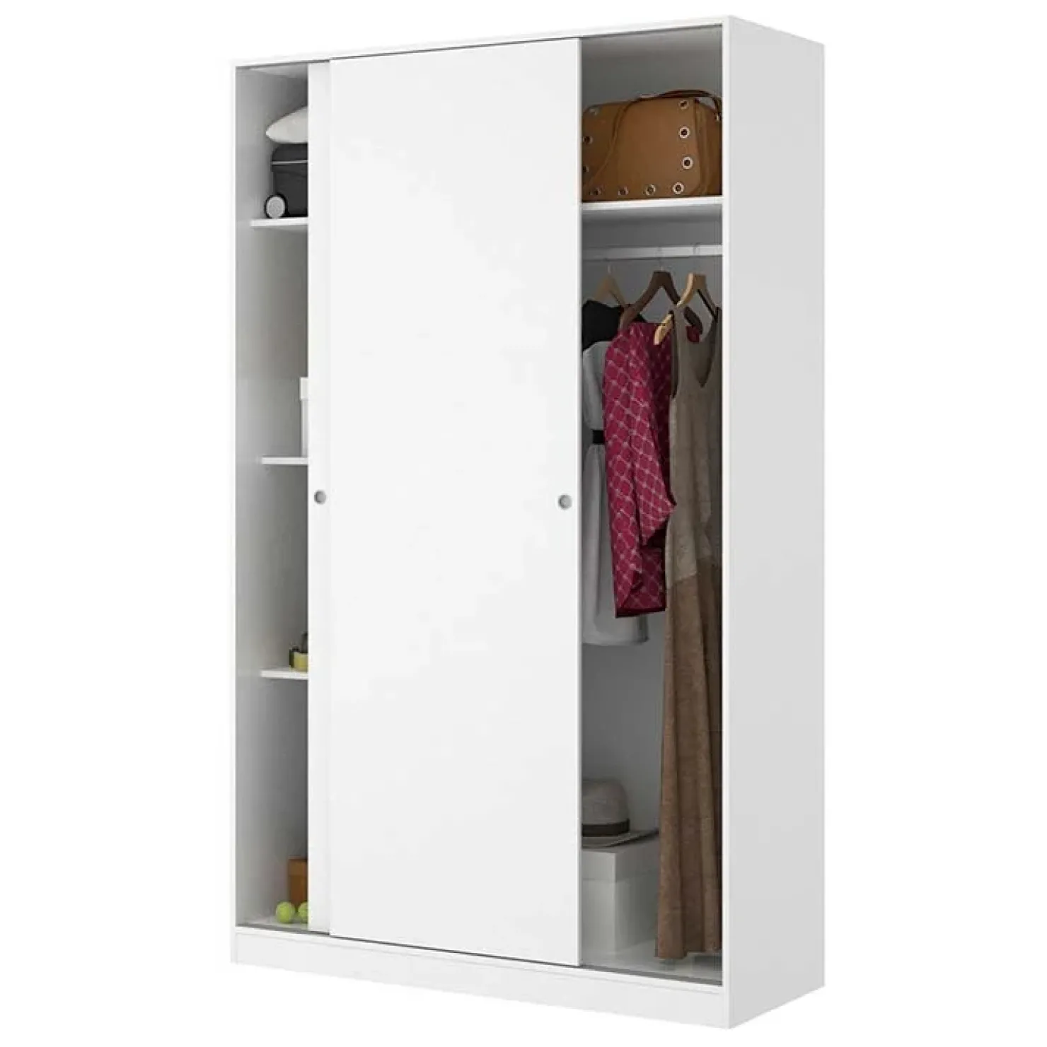 Garnero Arredamenti Armadio 120x204h cm 2 ante scorrevoli Royal Bianco Lucido New