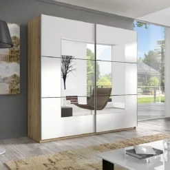 Garnero Arredamenti Armadio 221x210h cm 2 ante scorrevoli rovere bianco Copenhagen Sale