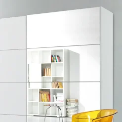 Garnero Arredamenti Armadio 200x210h cm 2 ante scorrevoli con specchio bianco opaco Pascal Gihome® Clearance