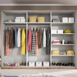 Garnero Arredamenti Armadio 270x210h cm 2 ante scorrevoli con specchio rovere scuro Brock Gihome®