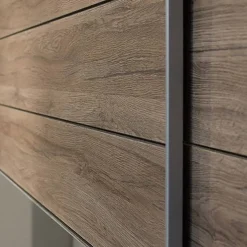 Garnero Arredamenti Armadio 270x210h cm 2 ante scorrevoli con specchio rovere scuro Brock Gihome®