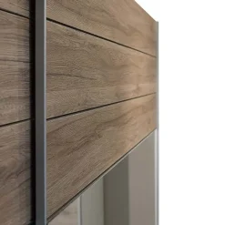 Garnero Arredamenti Armadio 270x210h cm 2 ante scorrevoli con specchio rovere scuro Brock Gihome®