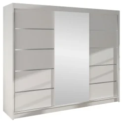 Garnero Arredamenti Armadio 200x215h cm 2 ante scorrevoli con specchio Silven Bianco Opaco