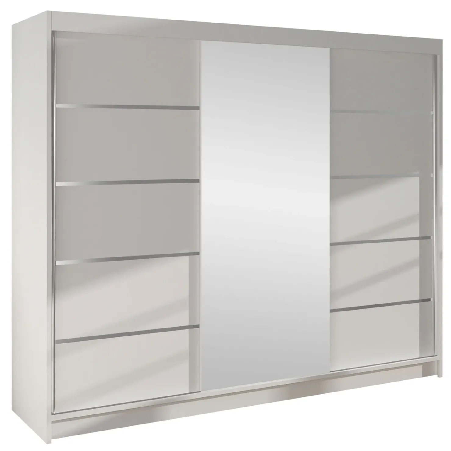 Garnero Arredamenti Armadio 200x215h cm 2 ante scorrevoli con specchio Silven Bianco Opaco