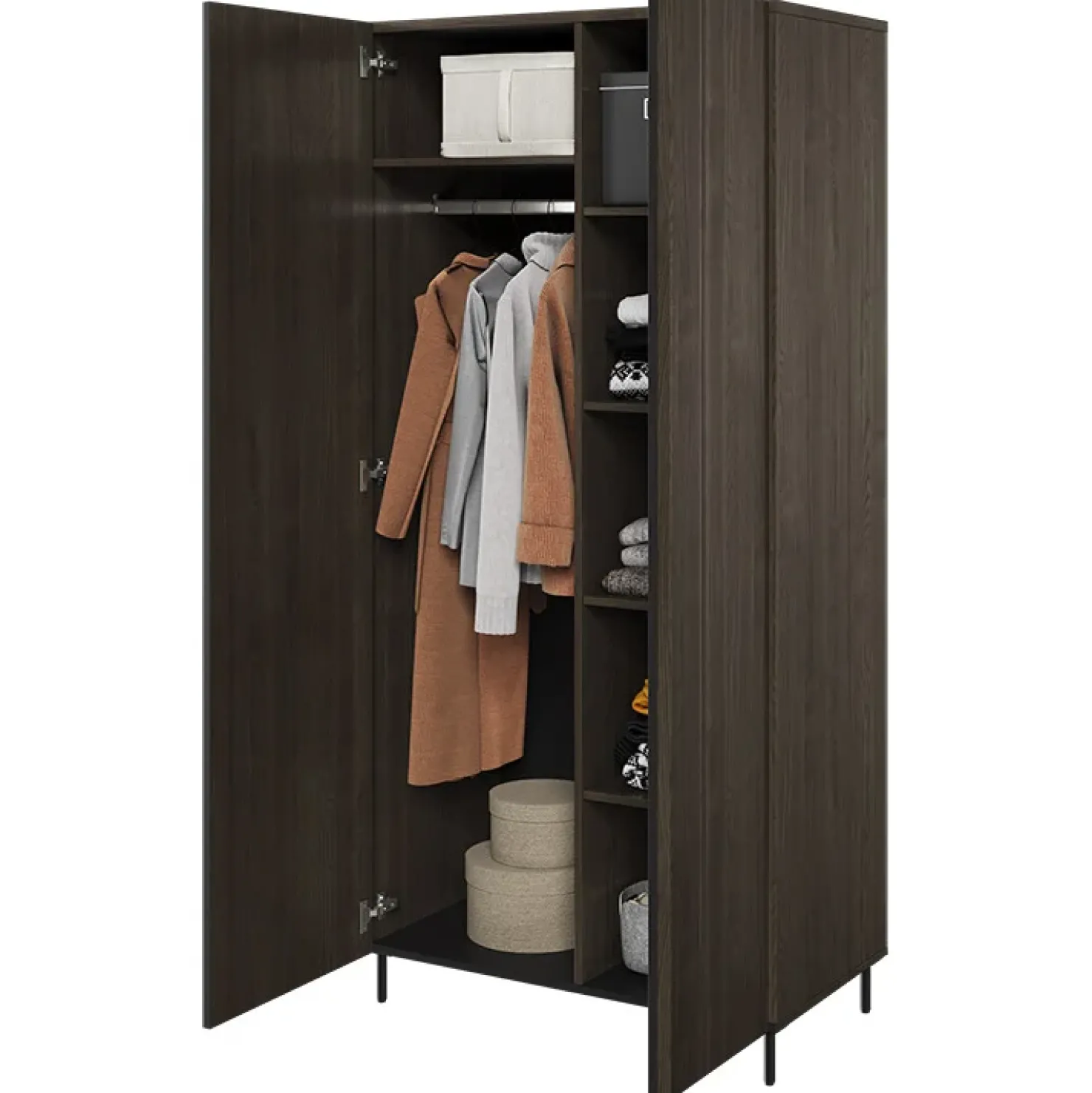 Garnero Arredamenti Armadio 92x196h cm 2 ante wengè Blackwood Hot