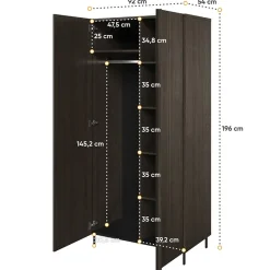 Garnero Arredamenti Armadio 92x196h cm 2 ante wengè Blackwood Hot