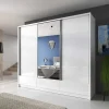 Garnero Arredamenti Armadio 254x214h cm 3 cassetti 3 ante con specchio bianco lucido Tom Gihome® Discount