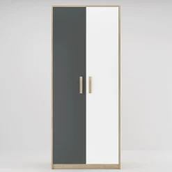 Garnero Arredamenti Armadio 80x190h cm cameretta rovere antracite bianco Chiaretto Outlet