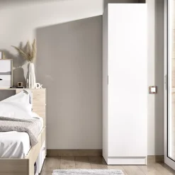 Garnero Arredamenti Armadio 41x184h cm con barra appendiabiti legno bianco Juan Bianco Opaco Online