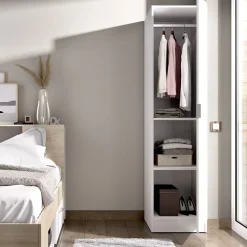 Garnero Arredamenti Armadio 41x184h cm con barra appendiabiti legno bianco Juan Bianco Opaco Online