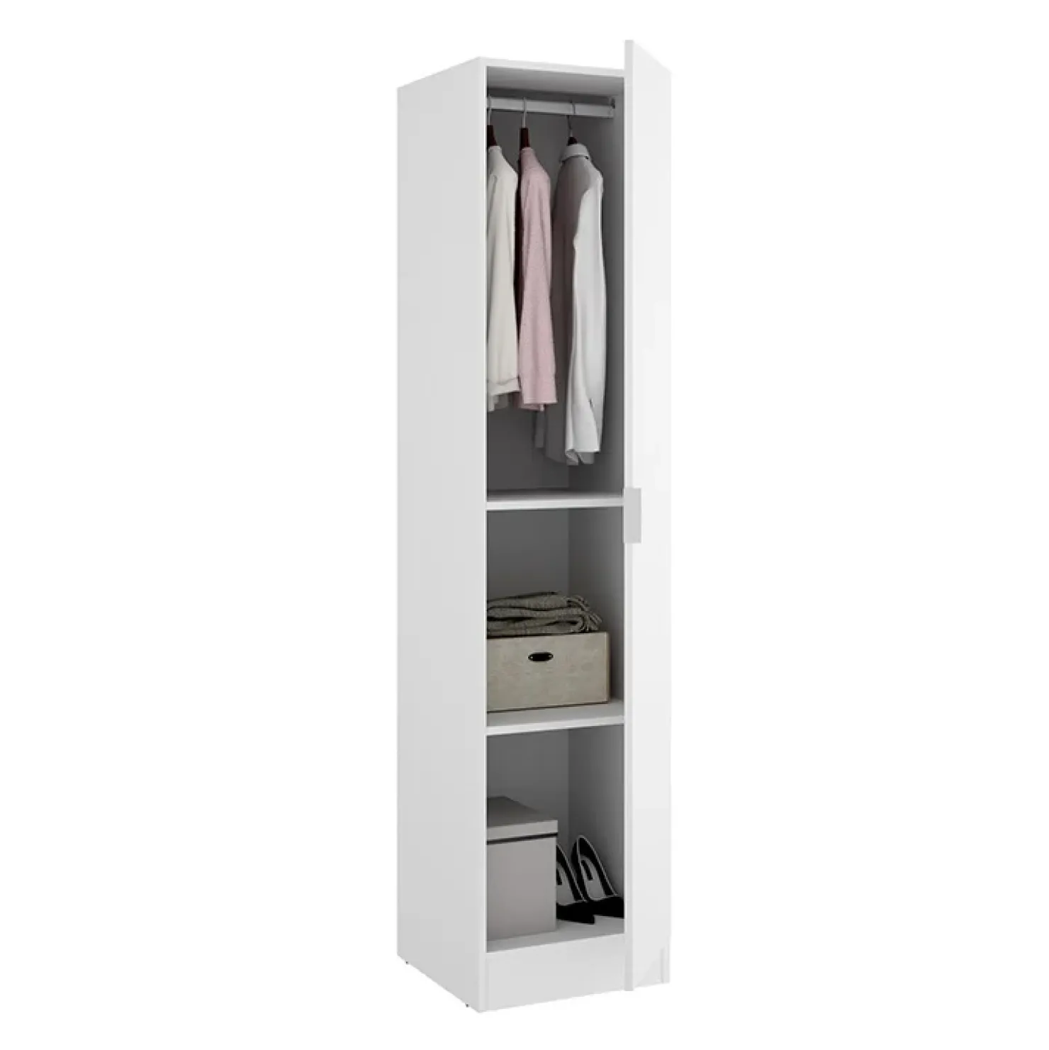 Garnero Arredamenti Armadio 41x184h cm con barra appendiabiti legno bianco Juan Bianco Opaco Online