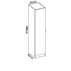 Garnero Arredamenti Armadio 41x184h cm con barra appendiabiti legno bianco Juan Bianco Opaco Online
