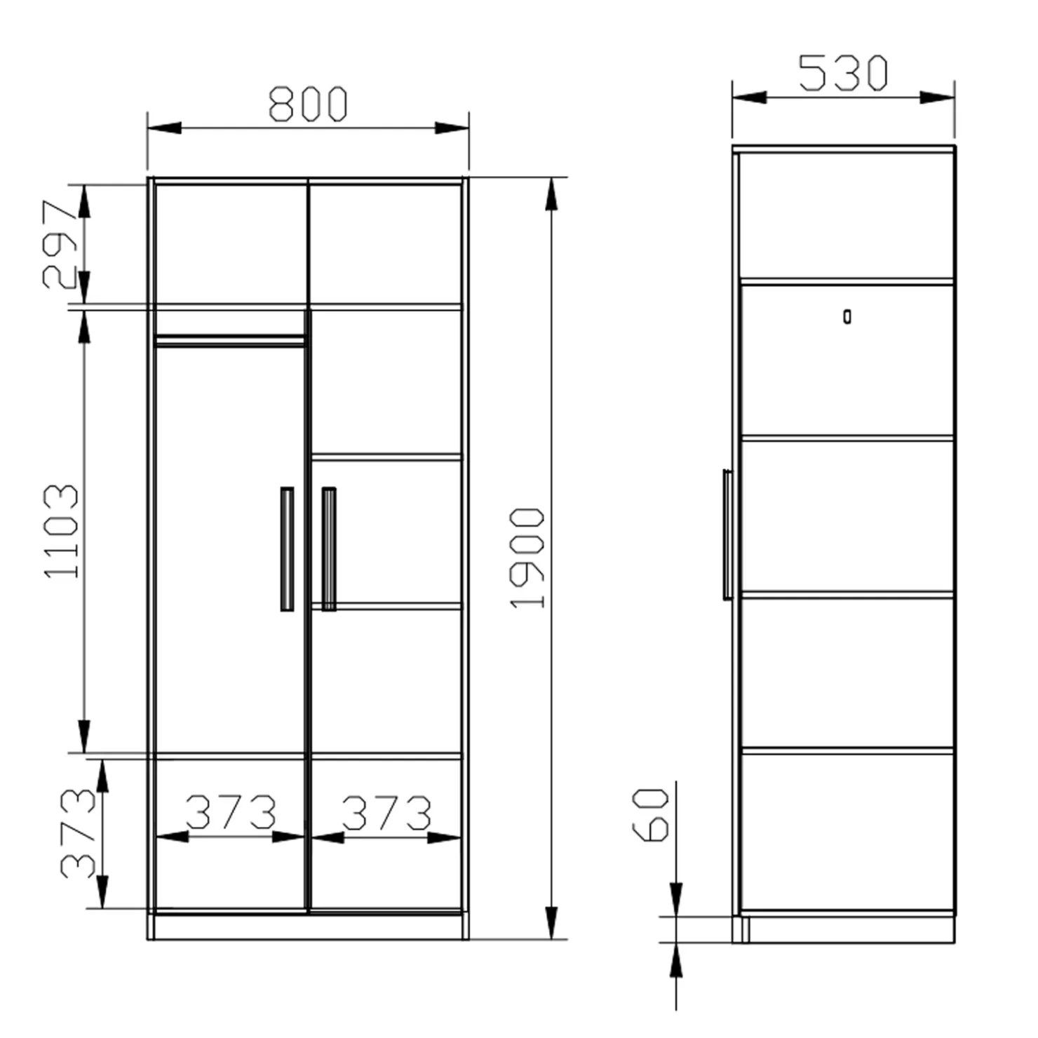 Garnero Arredamenti Armadio 210x190h cm con scrivania rovere antracite bianco Chiaretto Sale