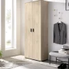 Garnero Arredamenti Armadio 78x190h cm due ante con ripiani multiuso vano porta scope legno Ander Discount
