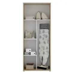 Garnero Arredamenti Armadio 78x190h cm due ante con ripiani multiuso vano porta scope legno Ander Discount