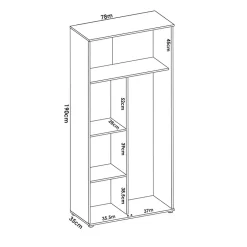 Garnero Arredamenti Armadio 78x190h cm due ante con ripiani multiuso vano porta scope legno Ander Discount