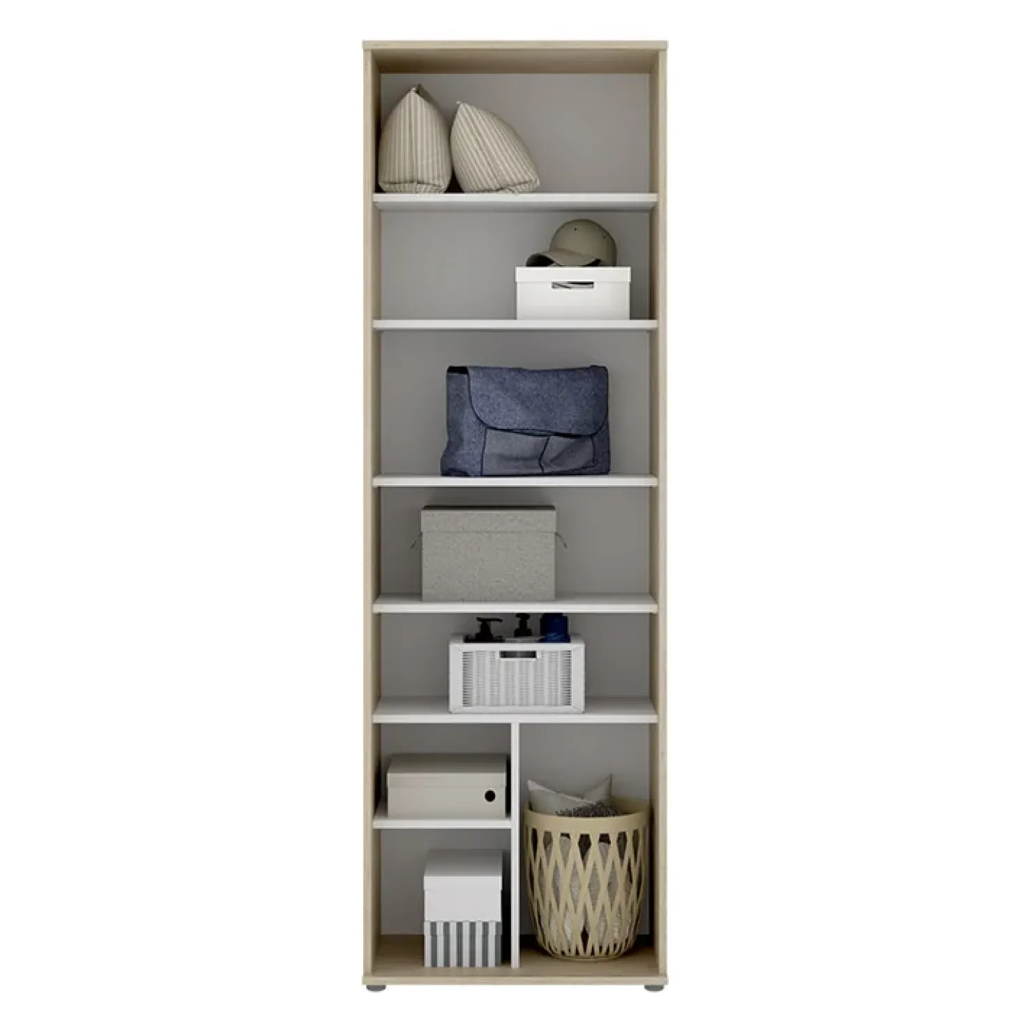 Garnero Arredamenti Armadio 61x190h cm due ante con ripiani multiuso legno Ander Discount