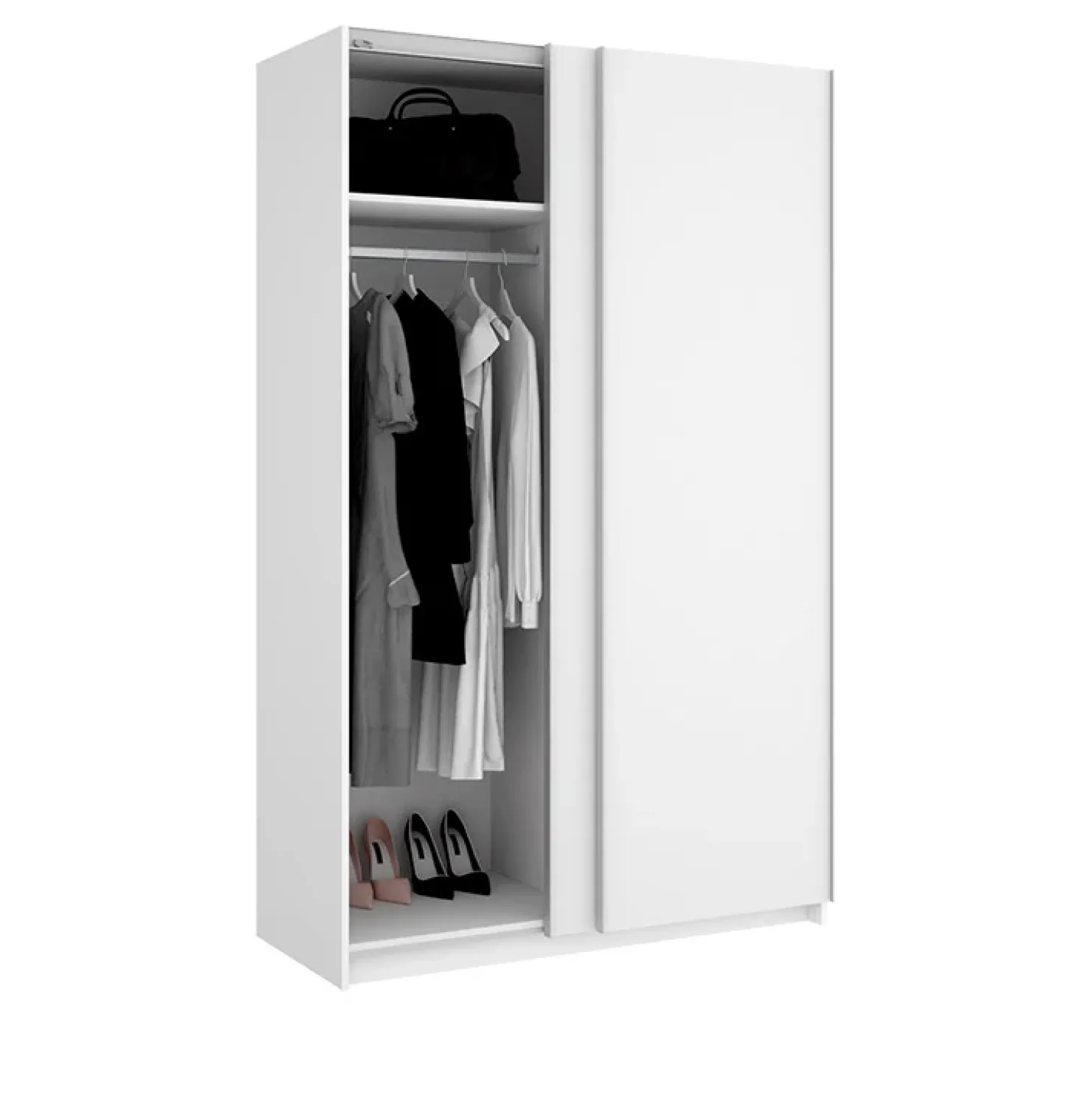 Garnero Arredamenti Armadio 120x204h cm due ante scorrevoli bianco Daniel Discount