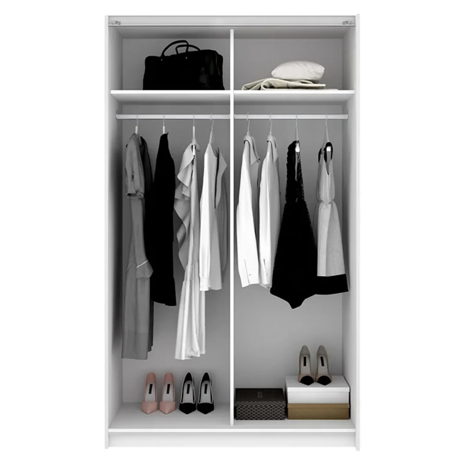 Garnero Arredamenti Armadio 120x204h cm due ante scorrevoli bianco Daniel Discount