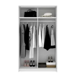 Garnero Arredamenti Armadio 120x204h cm due ante scorrevoli bianco Daniel Discount