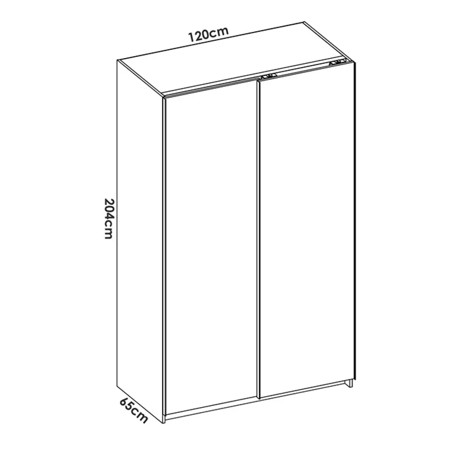 Garnero Arredamenti Armadio 120x204h cm due ante scorrevoli bianco Daniel Discount