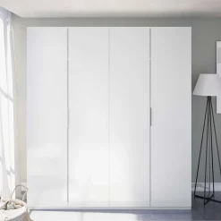 Garnero Arredamenti Armadio 180x200h cm moderno 4 ante bianco lucido Mike Gihome® Outlet