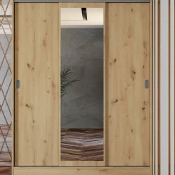 Garnero Arredamenti Armadio 150x191h cm scorrevole con specchio Collodi Rovere Rustico Hot